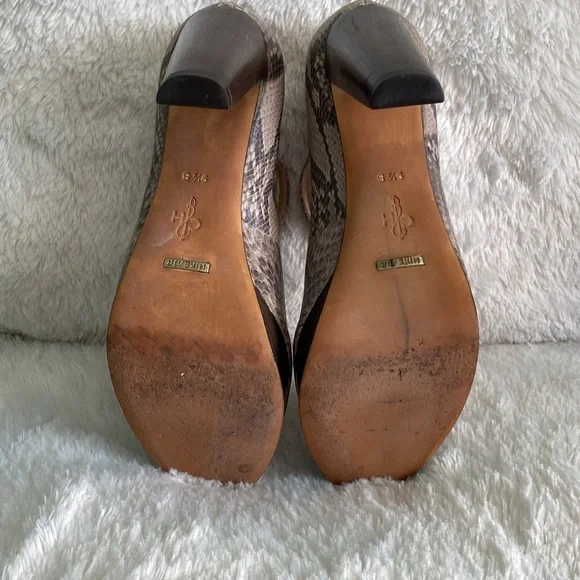 COLE HAAN Nike Air Snakeskin Leather Print Mary Jane Wooden Platform Heels - Picture 7 of 9